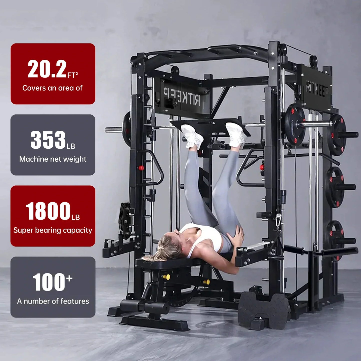 PMAX-4750 Dual Plate Loaded Squat Exercise Machine Gym Equipment Package