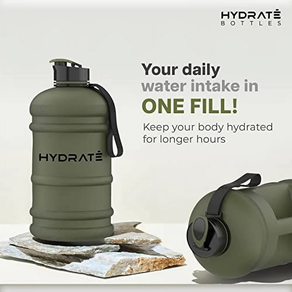 Matte Camo Half Gallon Water Bottle - XL Jug, BPA Free, Flip Cap, Ideal for Gym, Extra Strong Material (74 Oz)