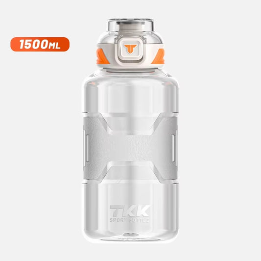 1500Ml Sports Water Bottle Bpa-Free Tritan Material with Straw Large Capacity Cup Outdoor Gym Kettle