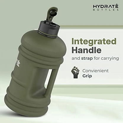 Matte Camo Half Gallon Water Bottle - XL Jug, BPA Free, Flip Cap, Ideal for Gym, Extra Strong Material (74 Oz)