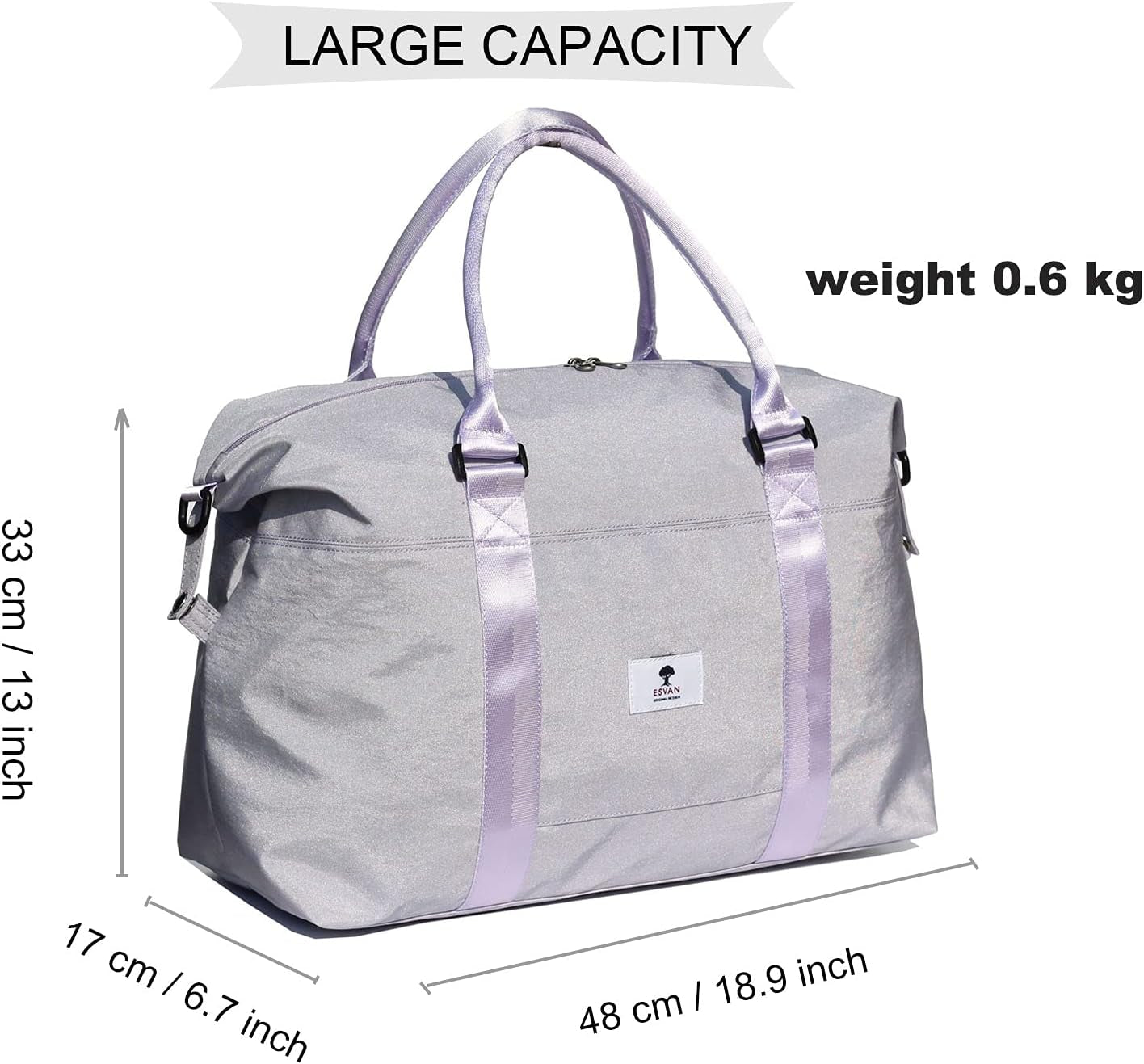 Travel Tote Duffel Gym Bag,Weekender Overnight Carry-On Tote Crossbody Bag with Wet Pocket and Trolley Sleeve Upgraded