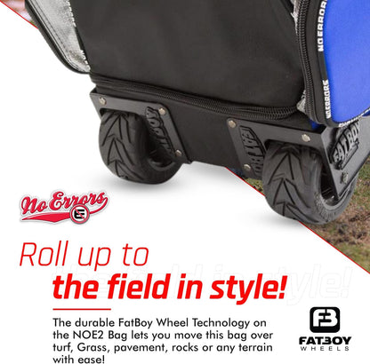 No Errors NO E2 Wheeled Catchers Gear Bag - Large Baseball and Softball Bag for Catcher’S Equipment with Fatboy Wheels